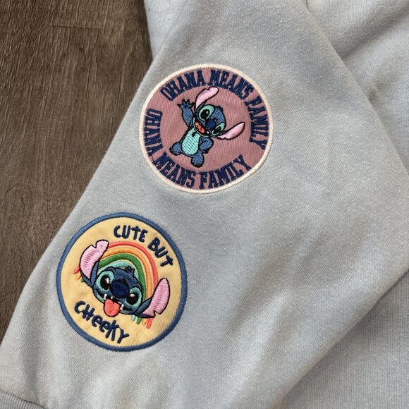 Light Blue Stitch Zip Up Hoodie - Picture 5 of 7